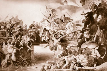 Sortie of Zrinyi during the defence of Szigetvar against the Turks, 1566, 1825